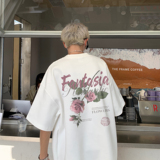 潮流花卉字母排版短袖T恤A425-T3736-P38控48面料棉，男装T恤，电商A425