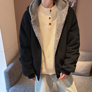 潮流撞色羊羔毛毛内连帽外套A425-Y530-p80图片