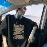 潮流报纸分裂印花短袖T恤A425-T3648-P28控38面料棉，男装T恤，电商A425