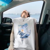 潮流风景分裂图图案背心T恤A425-BX3684-P28控38面料棉，男装背心/马甲，电商A425
