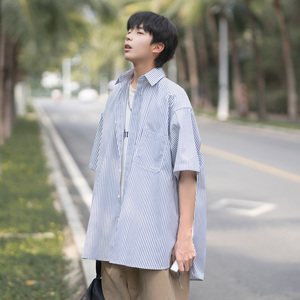 夏日青春休闲条纹衬衫A425-C2701-P48控59面料聚酯，男装衬衫，电商A425