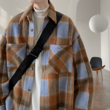 百搭格子呢料夹克外套A425-N996-p95控128面料聚酯，男装夹克，电商A425