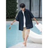 夏季日系短袖衬衫A425-C2700-P48控69面料棉，男装T恤，电商A425