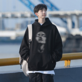潮流模糊人影连帽卫衣A425-Q3769-P65控78面料65%棉35%聚酯，男装卫衣，电商A425