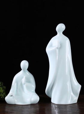 中式风禅意样板房家居客厅佛像