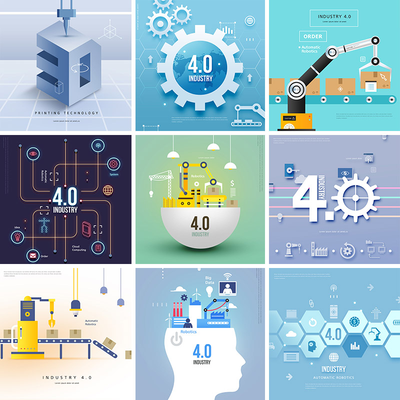 工业革命高科技工程设备操作运输技术海报背景PSD设计元素材92608