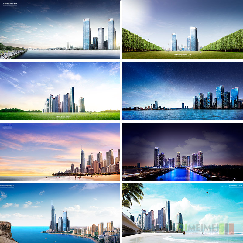 城市房地产建筑高楼大厦楼宇销售宣传海报PSD分层设计元素材92835