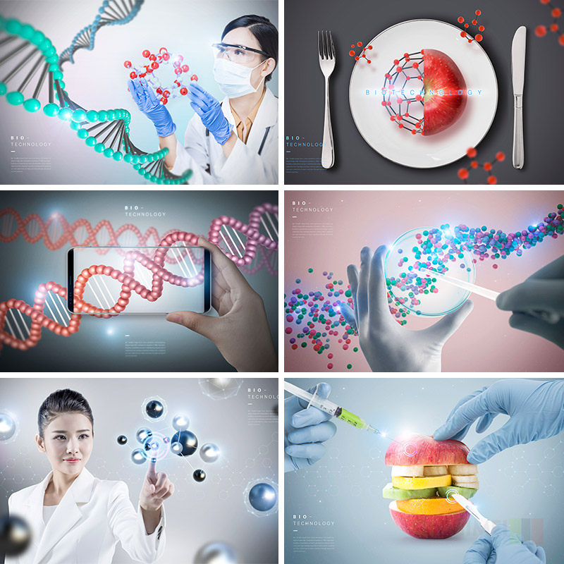 未来生物科学技术实验基因研究高科技苹果海报psd设计元素材73009