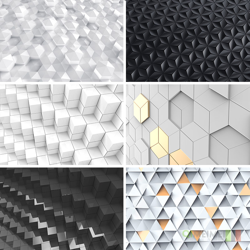 高科技感几何图形三维立体空间高清背景板PSD设计素材模板112006