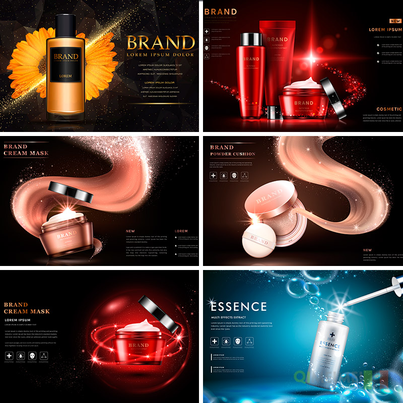 化妆品护肤品精华面霜彩妆眼霜气垫BB霜海报ai矢量设计素材912505