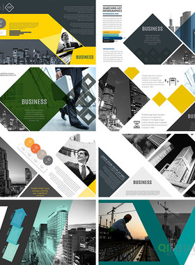 时尚商务城市建筑房地产宣传画册宣传册海报PSD设计元素材113011