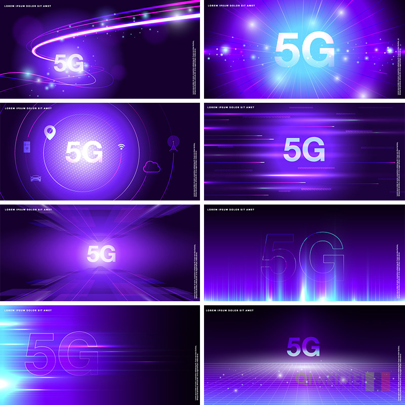 紫色渐变移动5G大数据科技网络线条海报背景ai矢量设计素材942501