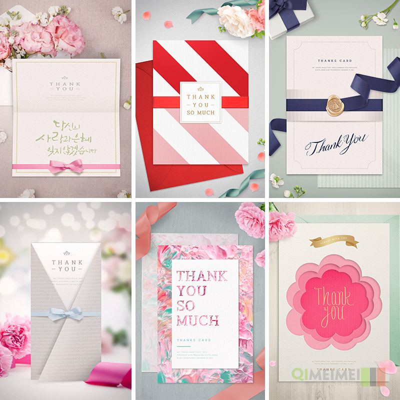 时尚鲜花感恩节贺卡请柬邀请函丝带海报psd设计素材源文件932701