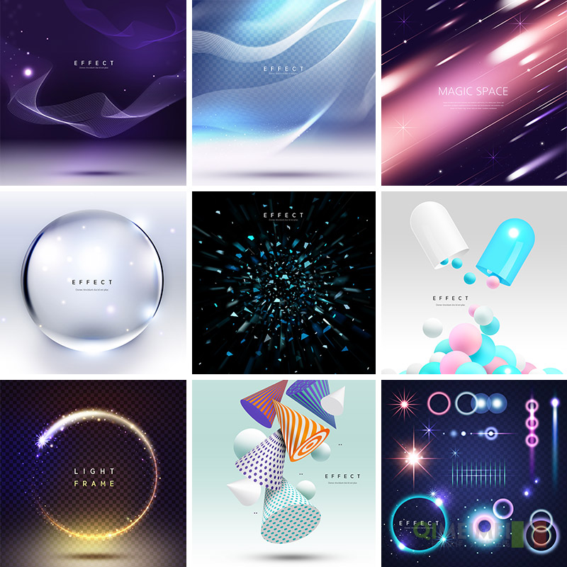 高科技感几何图形三维立体空间高清背景板psd设计素材模板932504