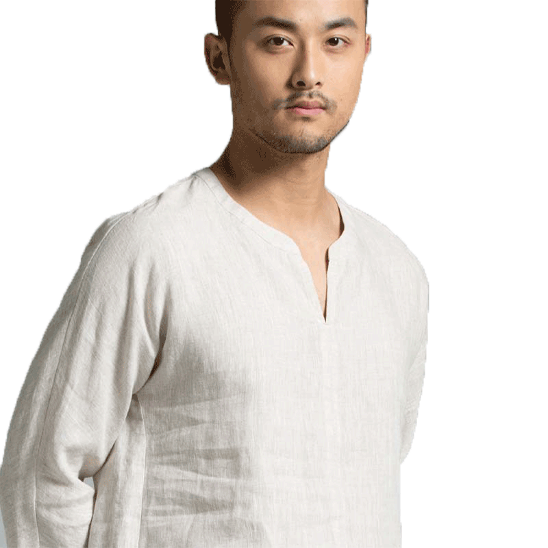 中式风禅服夏季水洗衬衣休闲短袖