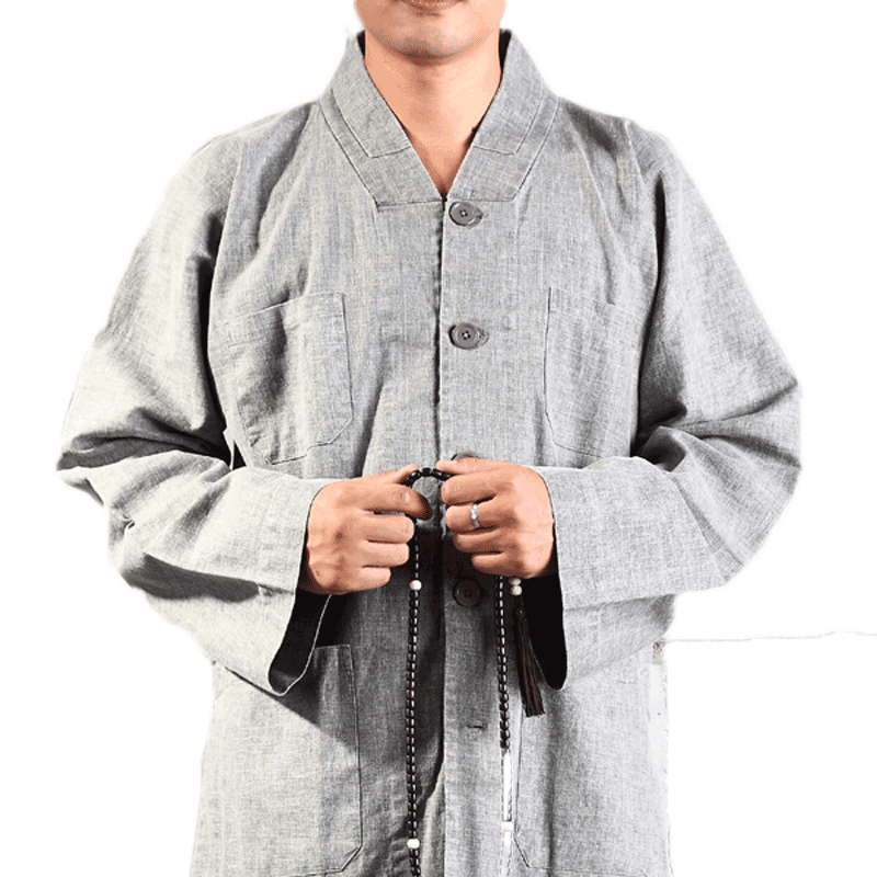 春秋夏季僧服可机洗免烫棉麻舒适僧服短褂套装僧衣小褂