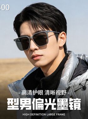 型男偏光墨镜UV400钛架镜框6650