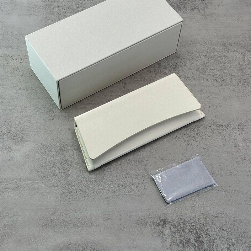 定制logo印gm白色高颜值太阳眼镜盒韩版简约pu皮质时尚墨镜盒套装