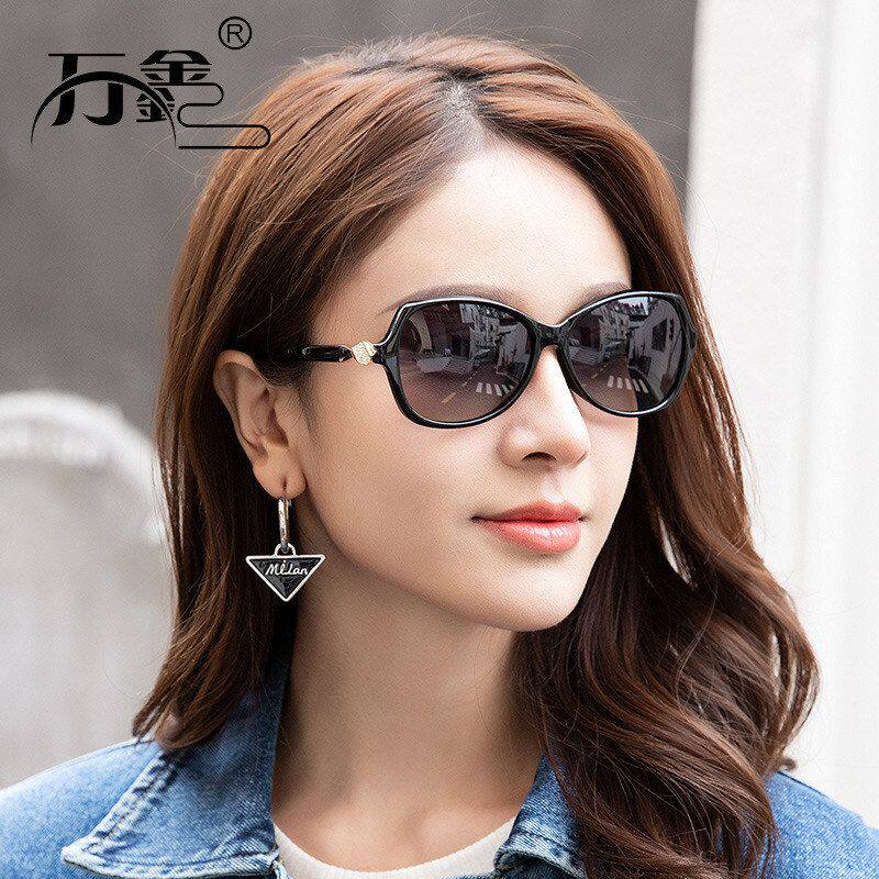 2026新款时尚偏光太阳镜 女士优雅镶钻小框可配近视墨镜女潮 批发