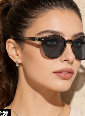圆形框偏光墨镜男复古太阳镜女