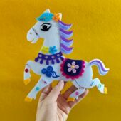 小马不织布卡通动物贴片diy手工创意儿童房装 饰材料无纺布贴画