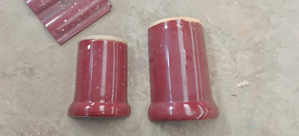 玫红脊瓦片琉璃瓦脊瓦栋瓦陶瓷瓦屋面瓦三通封头瓦孔雀蓝