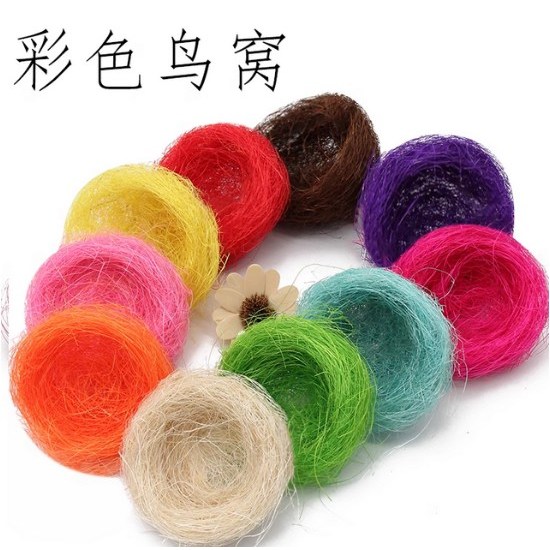 彩色仿真鸟窝鸟巢创意意境摆盘橱窗装饰场景拍摄道具