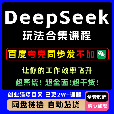 2025年DeepSeek组合玩法合集工作效率飞升教程黑科技视频课程