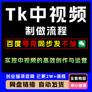 2025年Tk中视频制做流程实现高效创作与运营教程视频课程副业项目