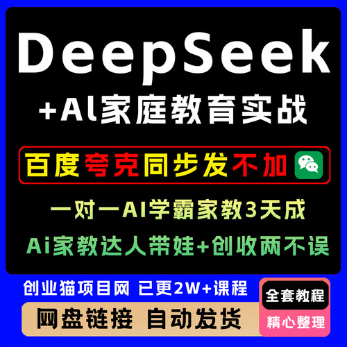 DeepSeek实战指南 国产AI大模型黄豆奶爸deepseek 精通视频教程
