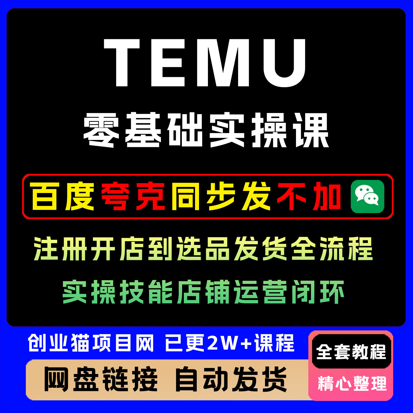 TEMU零基础实操课注册开店到选品发货全流程实操技能店铺运营闭环