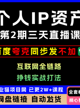 25年7月个人IP资产第2期三天直播课全套视频精讲学习实战打法教程