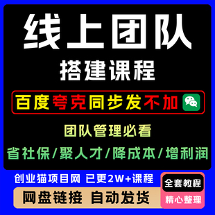 2025线上团队搭建课程 省社保 聚人才 降成本 增利润团队管理必看