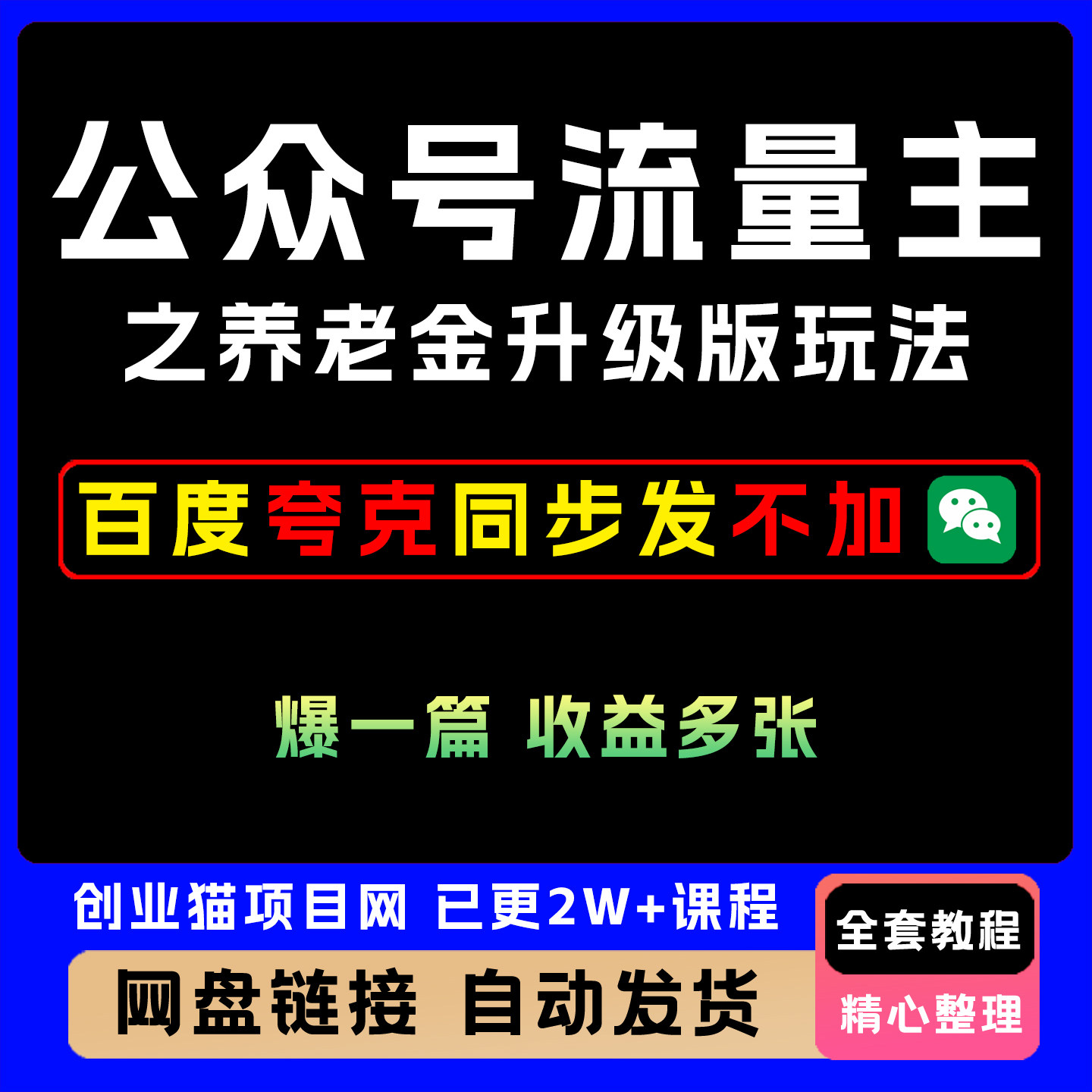 2025年公众号流量主养老金升级版玩法全套视频精讲课件教学