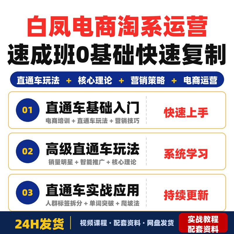 白凤电商淘系运营速成班0基础快速复制落地淘宝直通车玩法核心