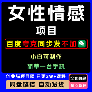 2025年女性情感项目 小白制作简单目模式后续自然升大客单日入6张