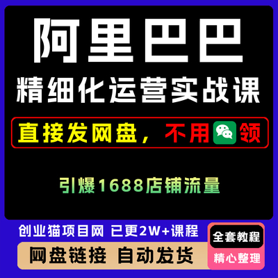 2025阿里巴巴精细化运营实战课全套视频精讲资料课件教学课程项目