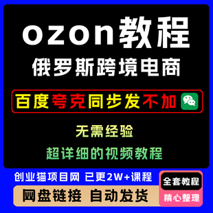 ozon教程俄罗斯跨境电商开店入驻Ozon运营选品视频培训新手全课程