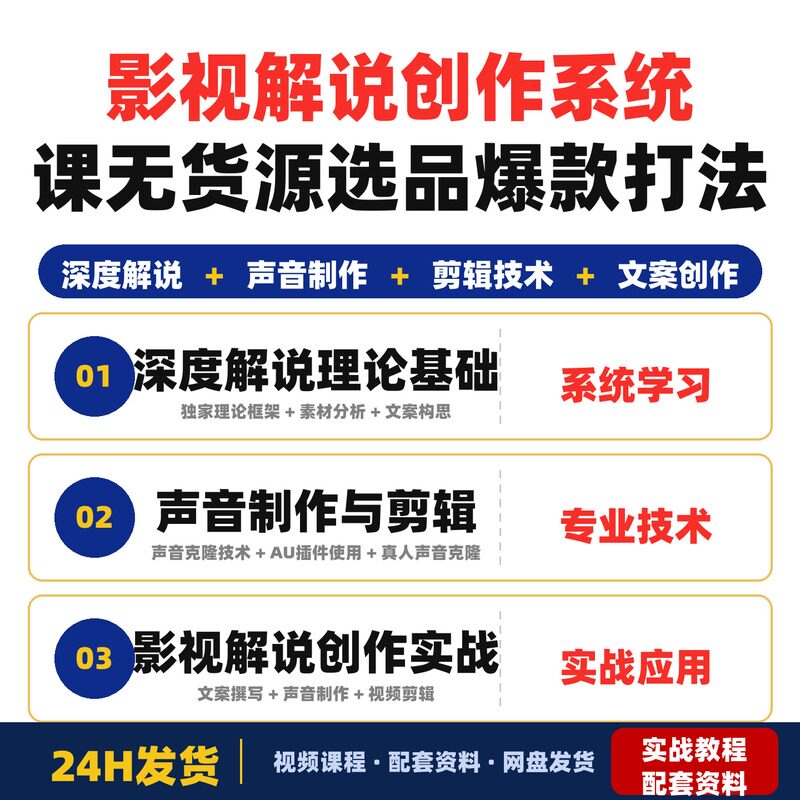 影视解说创作系统课从零到精通的深度解说文案与声音制作技术