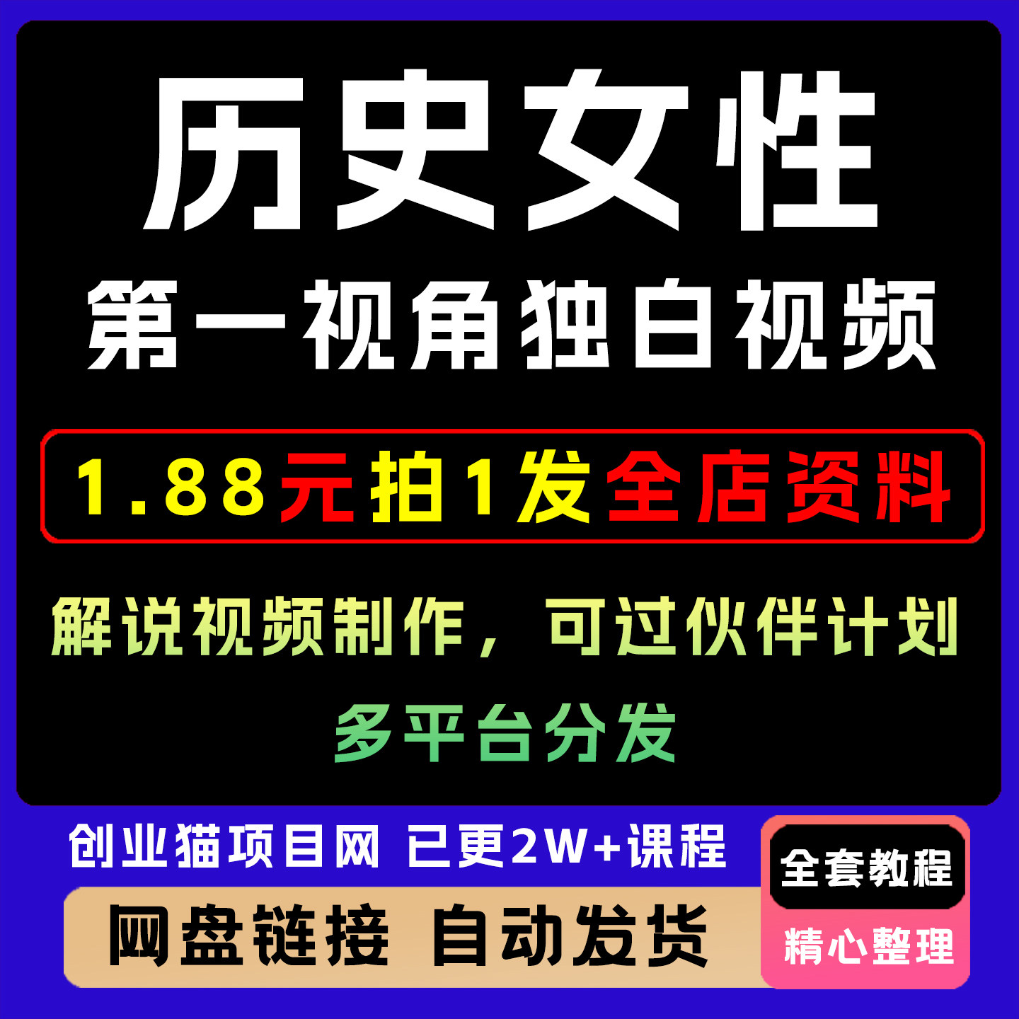 2025历史女性第一视角沉浸式漫画独白解说视频实操教程视频A1课程