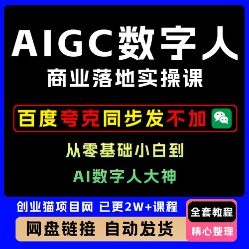 2025AIGC数字人商业落地实操课从零基础到大神教程黑科技视频课程