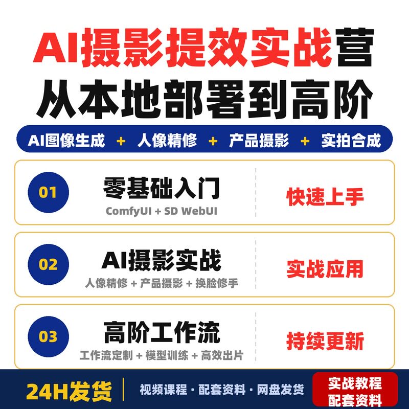 AI摄影提效实战营从本地部署到高阶工作流适合摄影小白自全套教程