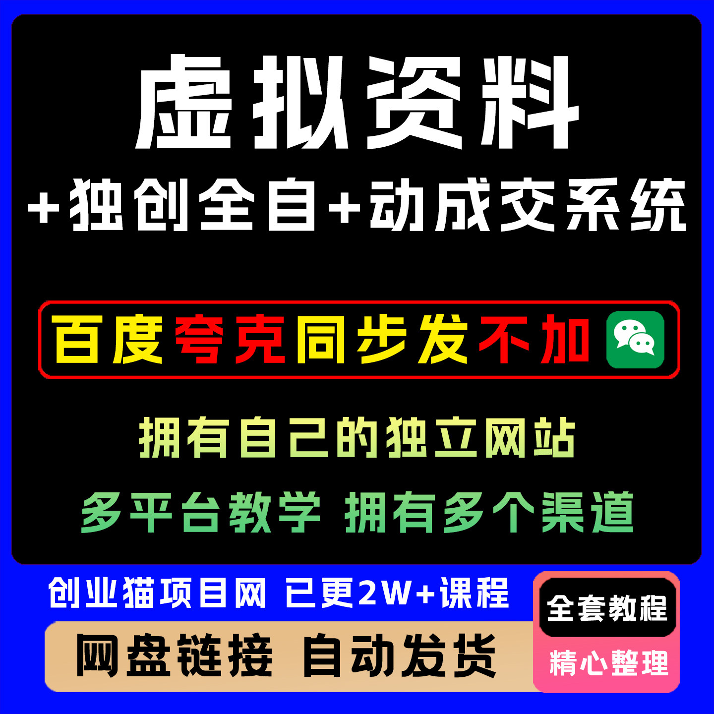 2025年虚拟资料+独创全自动成交系统 拥有自己的独立网站