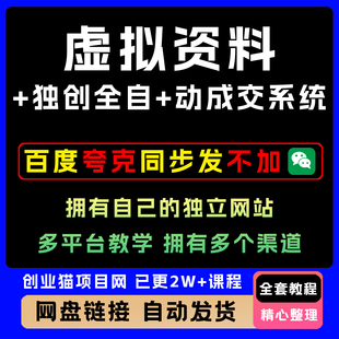 2025年虚拟资料+独创全自动成交系统 拥有自己的独立网站
