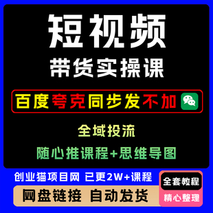 2025年短视频带货课全域投流随心推全套课程学习资料教学课程项目