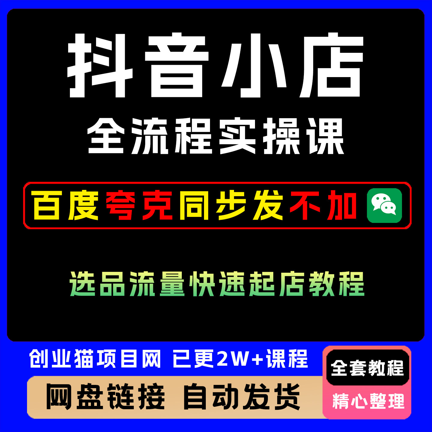 2026抖音小店全流程实操课选品流量快速起店教程视频课程副业项目