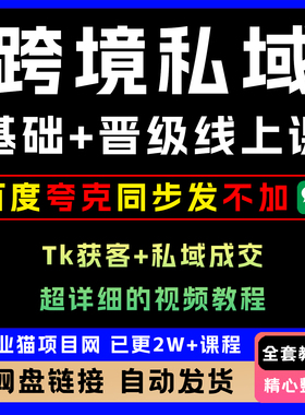2025年跨境私域基础+晋级线上课  TK引流+私域成交教程
