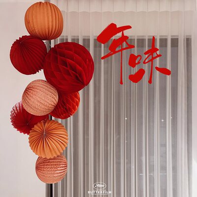 新年春节国风红色纸艺圆球灯笼