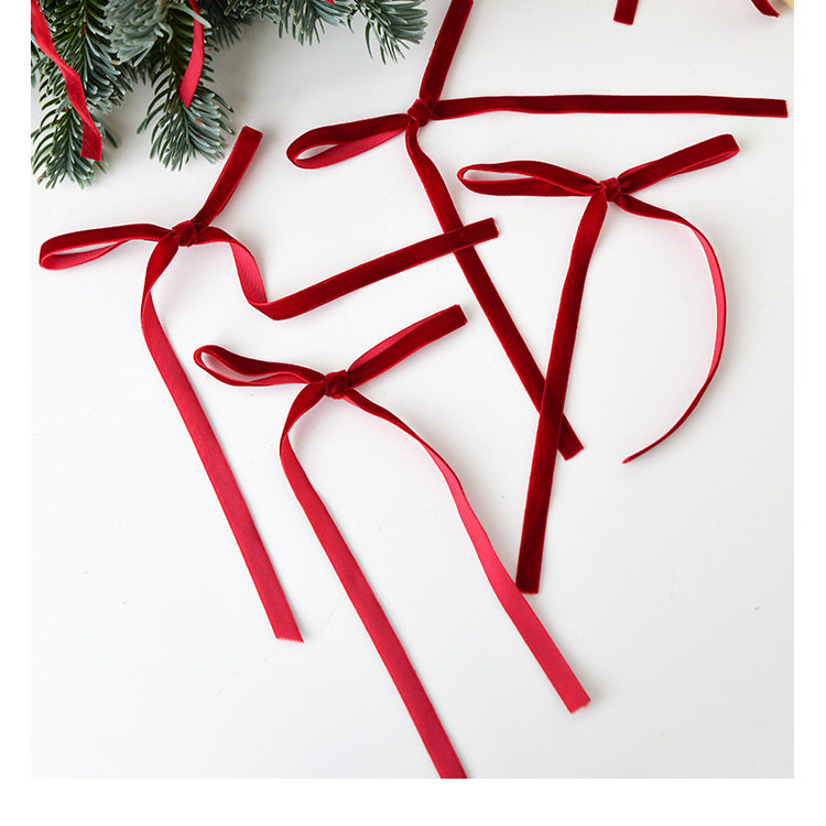 圣诞丝带手工diy蝴蝶结装饰品