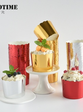 一次性红色婚礼甜品台纸杯蛋糕纸杯金银色烘焙耐高温马芬机制杯